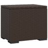 YAFF Ottoman with Cushion Brown 15.7"x11.8"x15.7" Poly Rattan