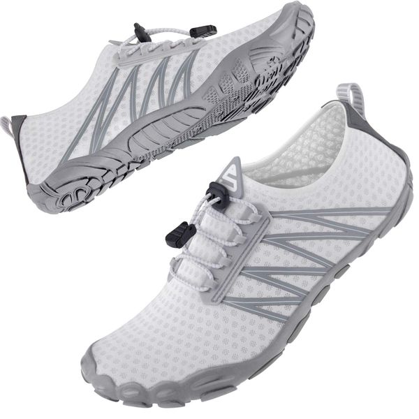 [SEEKWAY] SP001 Marine Shoes, Water Shoes, Surfing, Snorkeling, Amphibious, Aqua Shoes, Lightweight, Breathable, Anti-Slip, Unisex, Men's, Women's, 407-white