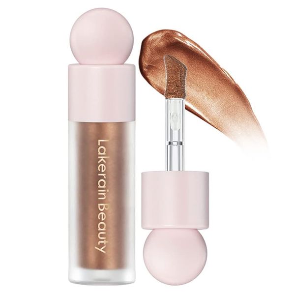 Liquid Highlighter, Contour Stick Makeup Highlighter for Face, Waterproof Luminous Lotion, Silky Smooth Glitter Highlighter Makeup Stick, Multi-Use Body Shimmer Liquid Bronzer 04# CANDLELICHT