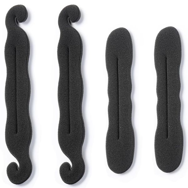 4 Stück Haare Frisuren Set, Magischer Haarknoten,Hair Bun Maker, Schwammclip Haarstyling Donut Haar Twist Kranz, Haar Flechtwerkzeug, Twist Lockenwickler Donut Tools