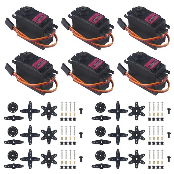 Alinan 6pcs MG996R Metal Gear 180 Degree Neutral Mark High Speed Torque Digital Servo Motor for Smart Car Robot Boat RC Helicopter