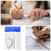sourcing map 4pcs Triangular Ruler Set 30cm Plastic Metric Inch Geometric Protractor Triangle Engineering Scale Drafting Ruler Kit for Office Home, Blue