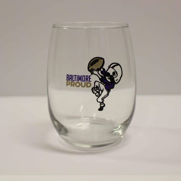 Baltimore Proud Boh / Stemless Wine Glass - 4/$13 Each