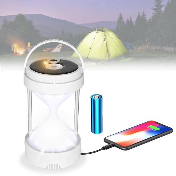 Camping Light, Solar Camping Lantern 4 Light Modes, Rechargeable Outdoor Lights With Mobile Power Supply, Portable Magnetic Work Light, Led Tent Light Suitable For Fishing And Hiking Emergencies