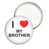 I Love My Brother - 77mm Round Compact Mirror