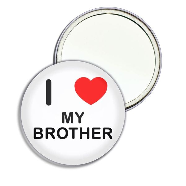 I Love My Brother - 77mm Round Compact Mirror