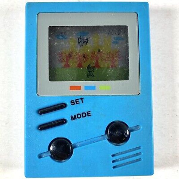 Toy Island Vintage 1990’s LCD Handheld Electronic Video Game Blue Works No Sound