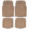 Beige Deep Dish All Weather HD Rubber Mats Pack, 5pc Floor Liners Cargo Mat