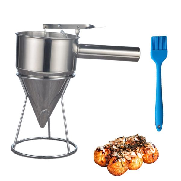 Clear Seed Dropping Roat, Funnel Stainless Steel, Roto Takoyaki Tool, Clear Takoyaki Tool, Pourer, Easy to Use, Fish Ball Funnel, Filling, Commercial Use, Takoyaki Cooking Utensils, Tai Yaki,