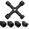 DODODIY Multi-Functional Spanner Key with 4 Ways Using, Triangle, Cabinet, Electric Socket Keys; Opens Electric Water Gas Meter Box Cupboard Cabinet Locks (D)