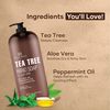 Botanic Hearth Tea Tree Liquid Hand Soap - Sulfate Free Formula - Multi Purpose Hand Wash with Aloe Vera and Therapeutic Grade Tea Tree Oil, Pump Dispenser - 16 fl oz