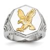 Chisel Stainless Steel Yellow IP-plated Eagle Polished Ring SR295