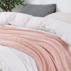 BOURINA Textured Solid Soft Sofa Throw Couch Cover Knitted Decorative Blanket, Pink, 152x203cm