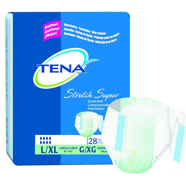 Tena Stretch Brief, Super Absorbency 41 to 64 in./Case of 56