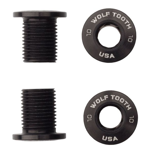 Set of 4 Black Chainring Bolts for M8 Threaded chainrings (10 mm Long)