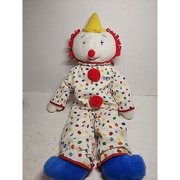 Vintage Eden Toys OBO The Clown 25" Rainbow Jellybean Plush | 1980s | Clothes