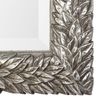 Luxe Silver Leaves Vanity Wall Mirror | 35" Organic Textured Layered Classic