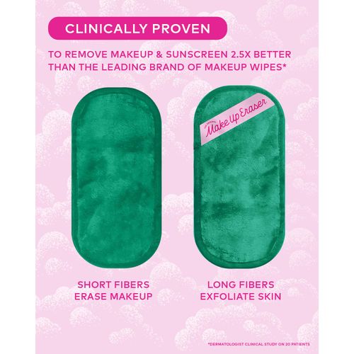 The Original MakeUp Eraser 100% Recycled Mini PRO, Erase All Makeup With Just Water, Including Waterproof Mascara, Eyeliner, Foundation, Lipstick, Sunscreen and More! (Green)