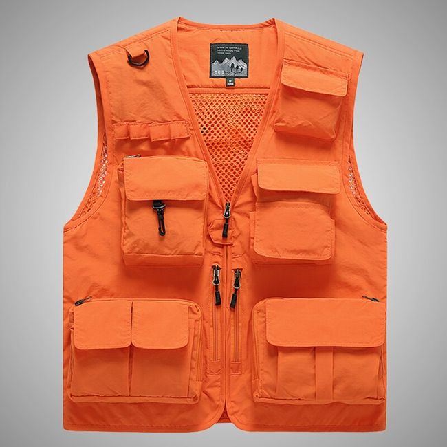 Men Mesh Waistcoat Pocket Gilet Sleeveless Utility Jacket Hiking Fishing  Outdoor