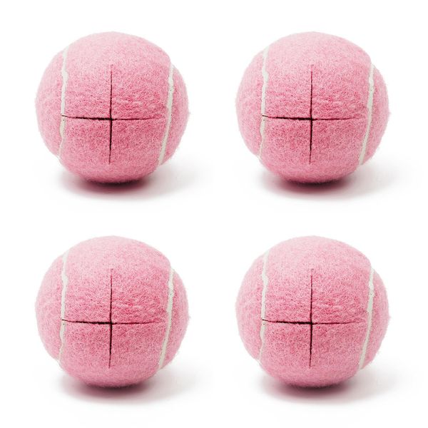 Precut Tennis Balls for Walkers 4 PCS Walker Tennis Ball for Furniture Legs and Floor Protection Heavy Duty Long Lasting Felt Pad Glide,Fit Most Walkers (Pink)