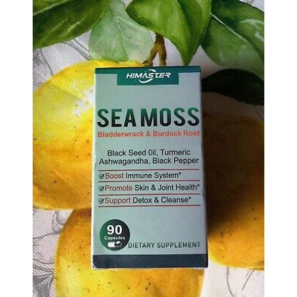 HIMASTER Advanced Sea Moss Bladderwrack and Burdock Root (90) Capsules