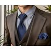 Shlax&Wing Neckties Solid Blue Navy Silk Ties for Men Silk Navy
