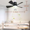 Ceiling Fan E27 30W Socket Fan with Dimmable LED Light Remote Controller 3 Modes