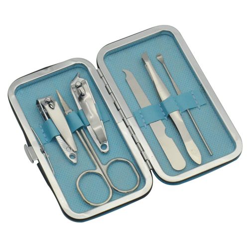WONNIE Manicure Set Nail Clipper Grooming Kit Stainless Steel Nail Care Cutter Pedicure Cuticle Tool for Women and Men Travel blue