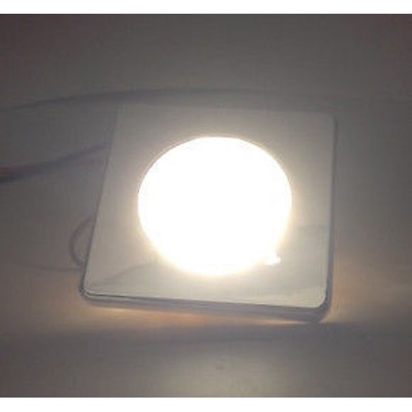 RV LED Square Ceiling Light 12VDC Waterproof 24 Chrome Plated Optic Lens