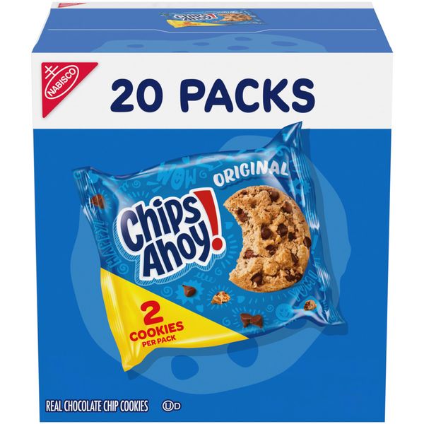 CHIPS AHOY! Original Chocolate Chip Cookies, 20 Snack Packs (2 Cookies Per Pack)