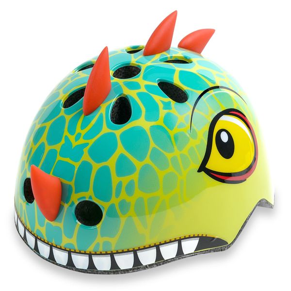 Kids Toddler Bike Helmet with Dinosaur 3D Design, Adjustable Lightweight for Child Infant Baby, Multi-Sports Helmet for Bicycle Scooter Skateboard, 2 Sizes for Age 1-3-5 Years Boys Girls (Green S)