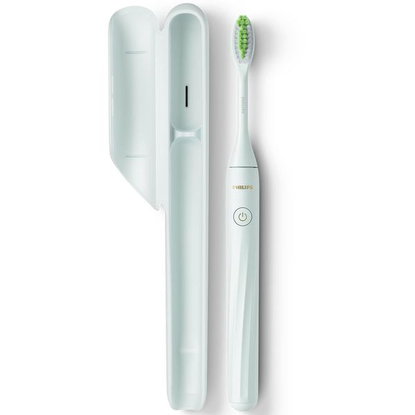 Philips One HY1100/33 Mint Battery Operated Electric Toothbrush, Travel, Portable, with Travel Case