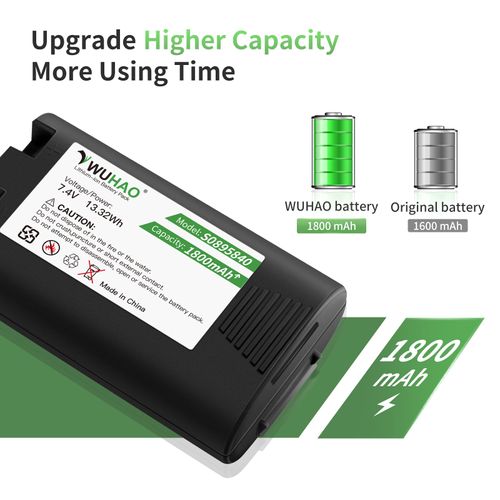 1800mAh for DYMO Rhino 5200 LabelManager 360D 4200 420P Battery Part No. S0895840 W002856 Replacement Battery 7.4V