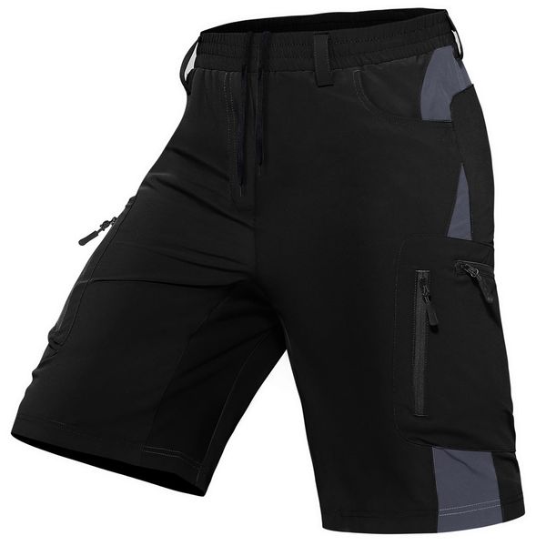 Cycorld Kurze-Hosen-Herren-Shorts, Wanderhose Herren Kurz Leicht Cargo Bermuda Cargo Chino Shorts Schnelltrocknend MTB-Hose Laufhose Sporthose Arbeitshosen Männer Kurz Sommerhose(Schwarz,S)