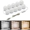 New Hollywood Make Up Mirror Lights - 10 LED Kit Bulbs, Dimmable Lamp