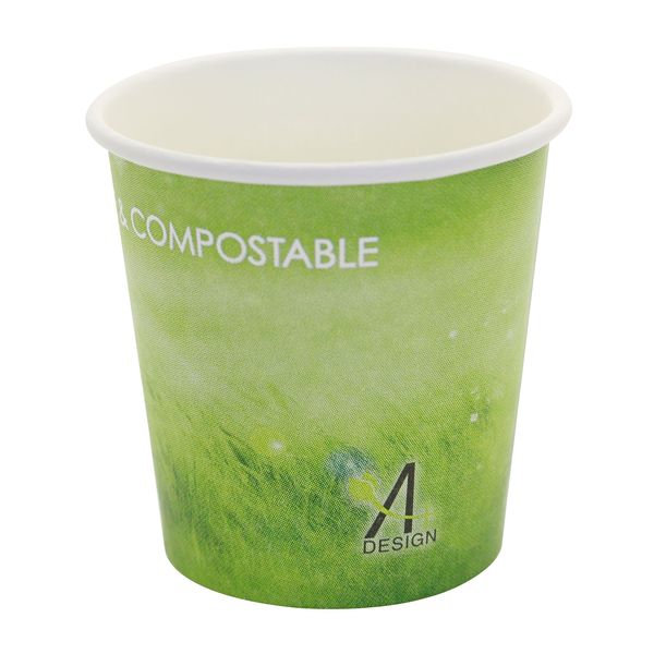 Special Green Grass Design, Disposable Hot Paper Cup,Eco-friendly,100% Blodegradable&Compostable. (4 oz , 50 Count,Green)