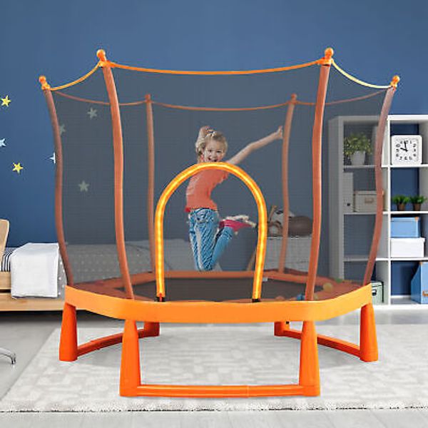 6FT Kids Trampoline with Safety Net and Ball Pit for Indoor Fun Easy Assembly