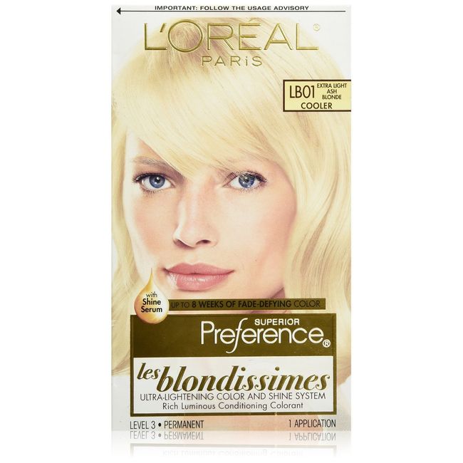 Pref Exlit Ash Bld Lb-01 Size Ea L'Oreal Preference Les Blondissimes Hair Color Extra Light Ash Blonde #Lb01