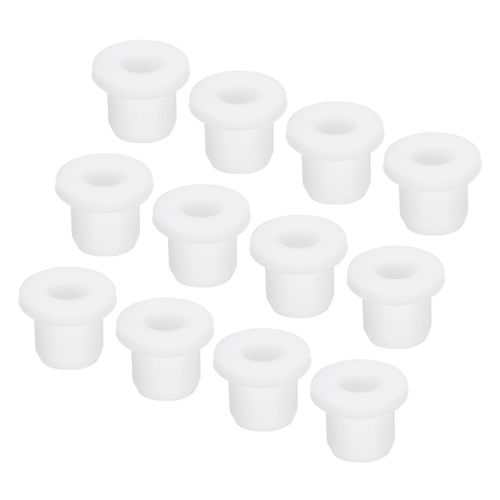 MECCANIXITY 12Pcs T Type Rubber Grommet Mount Dia 10mm ID 6mm Seal Protection Flexible Hole Plugs for Cable Pipe White
