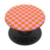 Checkered with Orange and Pink Check Pattern PopSockets Swappable PopGrip