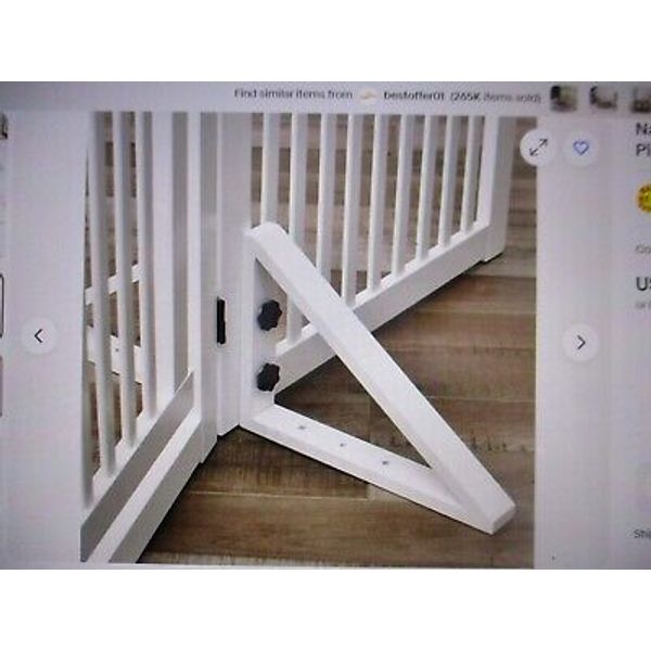 Nashville Triangle Support Feet 4pc set for Pet Gates Solid Pine Wood White