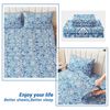 Blue Paisley Printed Bed Sheets Full Size, Floral Sheet Set Full, Brushed Mic...