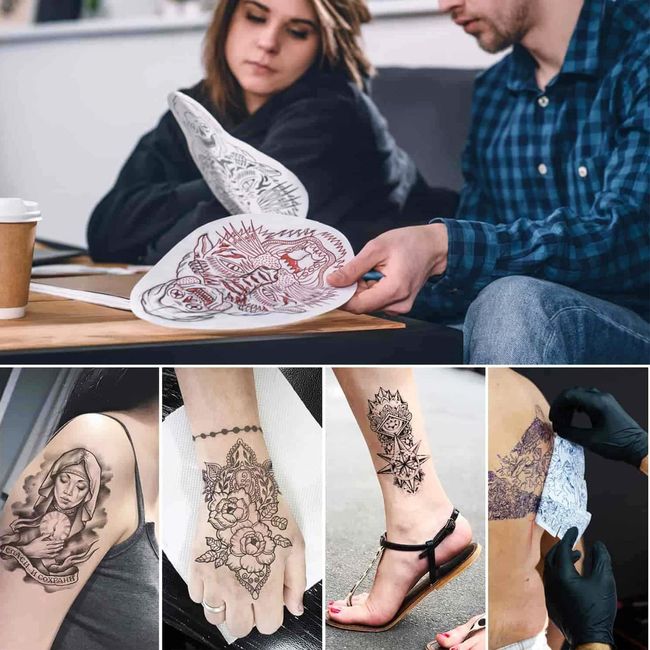 10 Sheets Tattoo Transfer Paper, Tattoo Stencil Paper, 4 Layers 8.5 x 11  A4 Size Tattoo Thermal Stencil Paper for Tattoo Transfer Kit Tattoo  Supplies