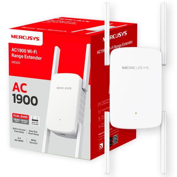 MERCUSYS 2024 Newest WiFi Extender, WiFi Booster, WiFi Repeater, 1900Mbps Ultraxtend Home Internet Signal Booster with Gigabit Port, MU-MIMO for Power WiFi, App Control Quick Setup, UK plug (New)