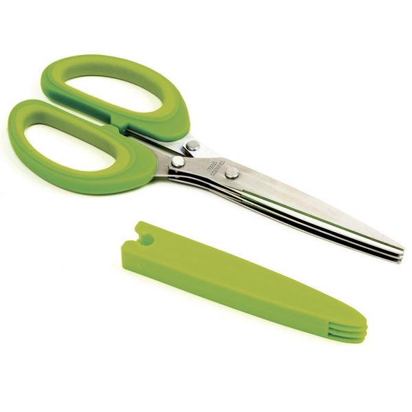 Norpro Triple Blade Herb Scissors, 7.5in/19cm, Green