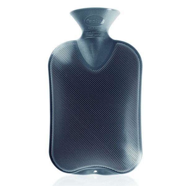 Fashy - Plastic hot water bottle "Double Camella" grey.