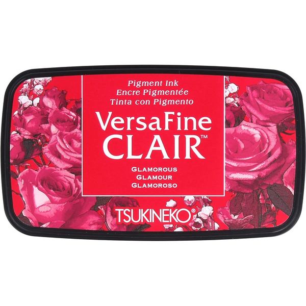 Tsukineko Glamorous Versafine Clair Ink Pad, Synthetic Material, Red, 5.6 x 9.7 x 2.3 cm