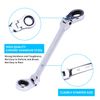 6 Flexible Double-Head Extra Long Ratcheting Wrench Set Heavy Duty Spanner Tool