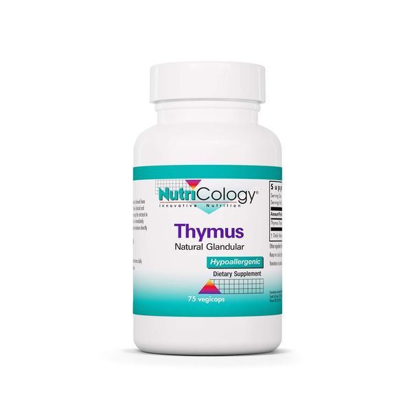 Nutricology Thymus - Natural Glandular, Immune Support - 75 Vegicaps