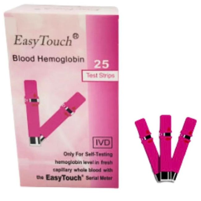 Test Strips EasyTouch For BLOOD HEMOGLOBIN Level Check (1 Box=25 Test Strips)